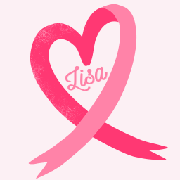 image of a pink heart with the word "Lisa" inside